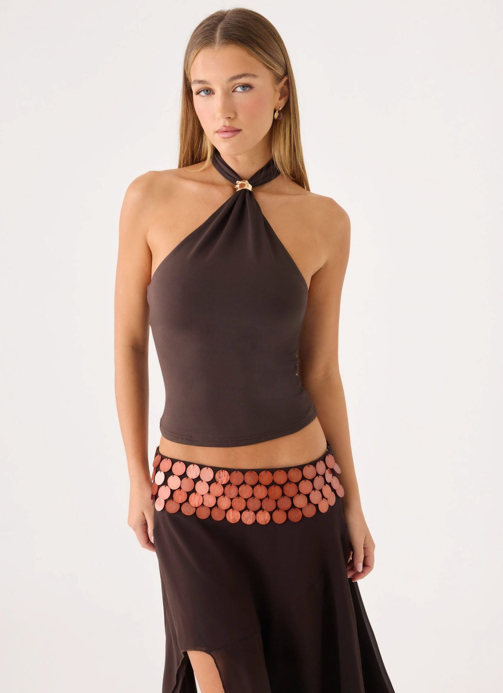 Amelina Halter Top - Chocolate - Image 5