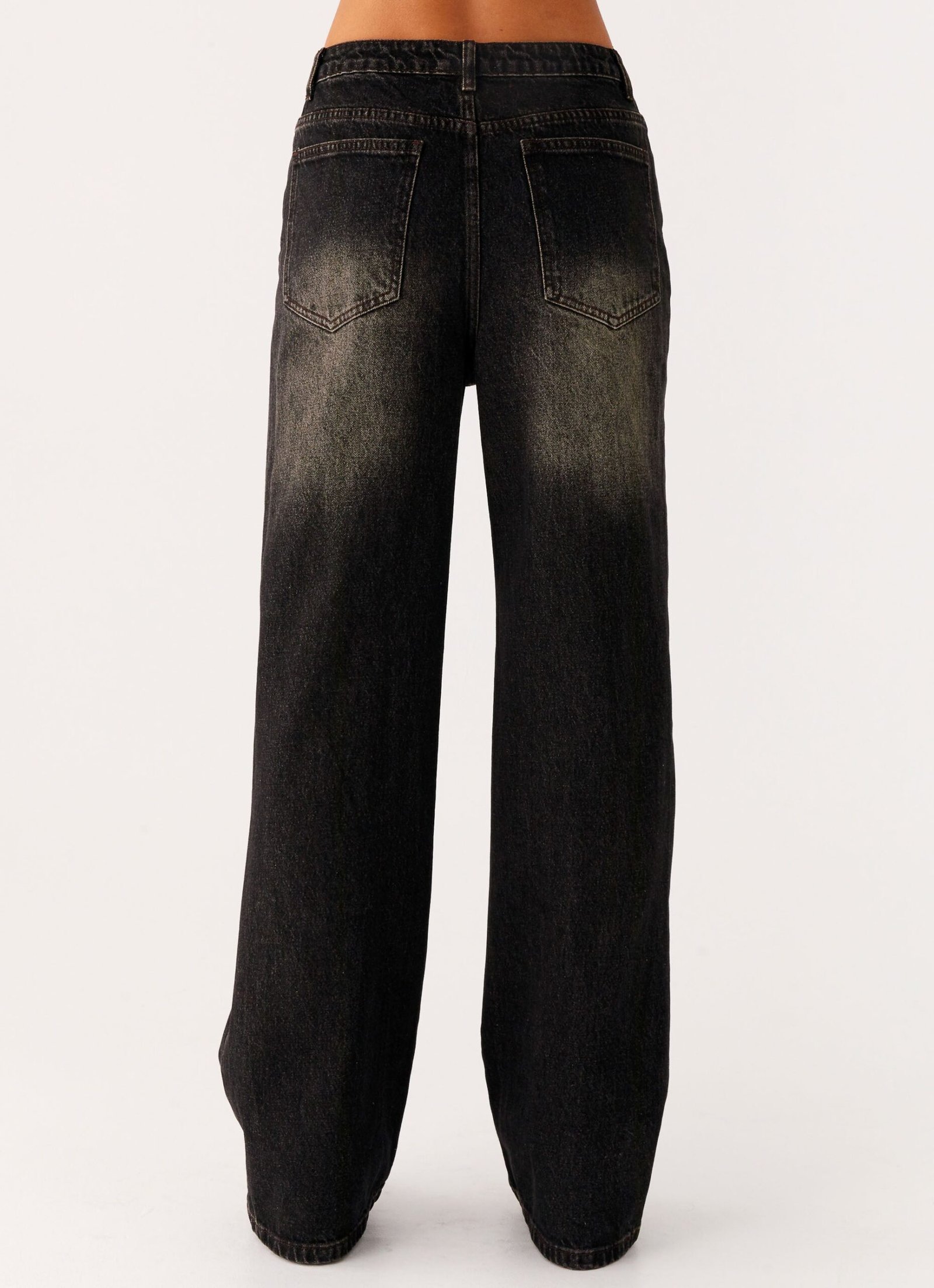 Back Again Straight Leg Denim Jeans - Acid Charcoal - Image 4