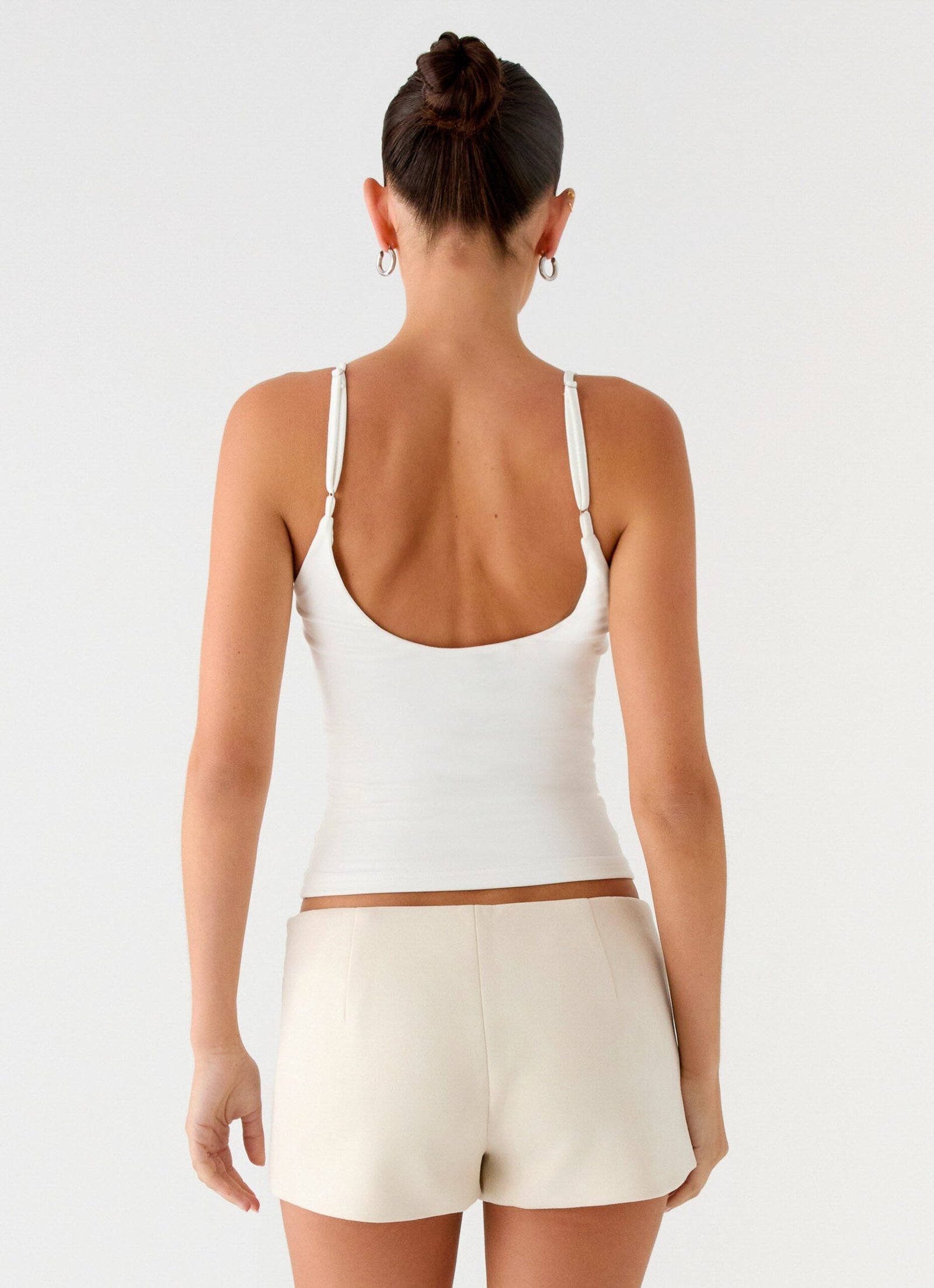 Candela Suede Low Rise Mini Shorts - Ivory - Image 4