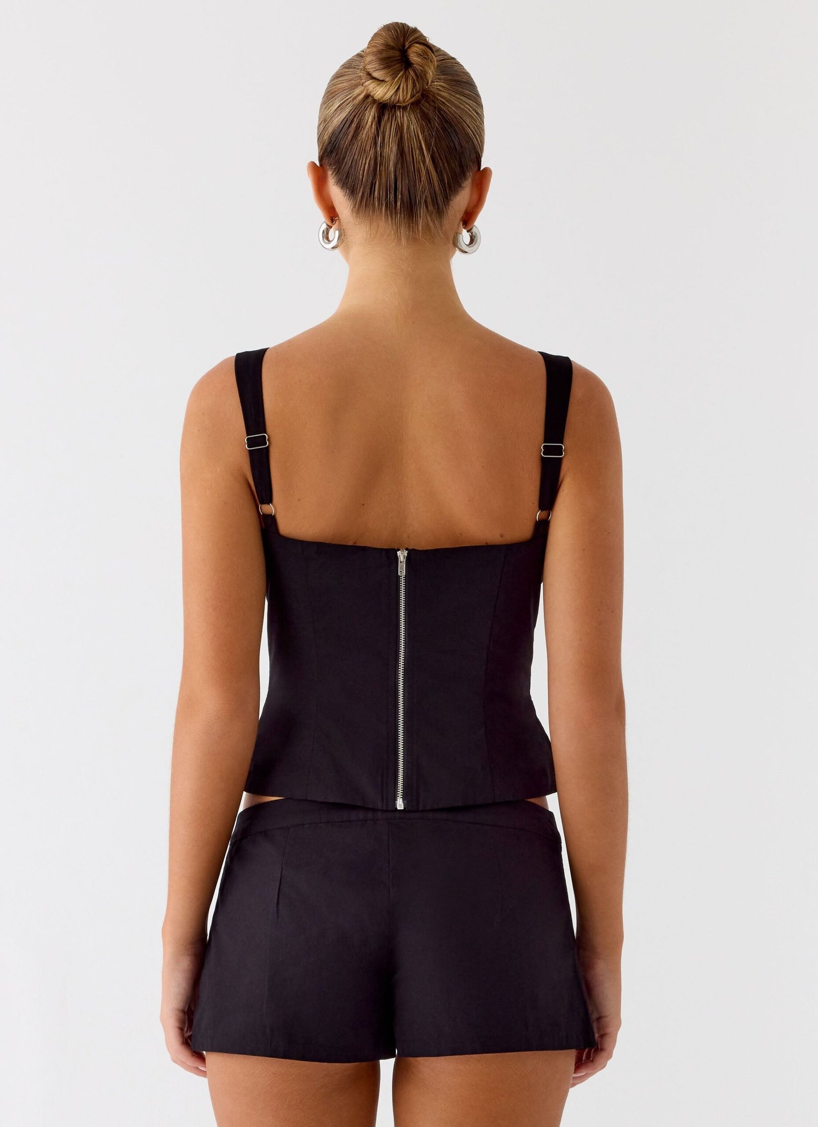 Coastline Cotton Micro Mini Shorts - Black - Image 3