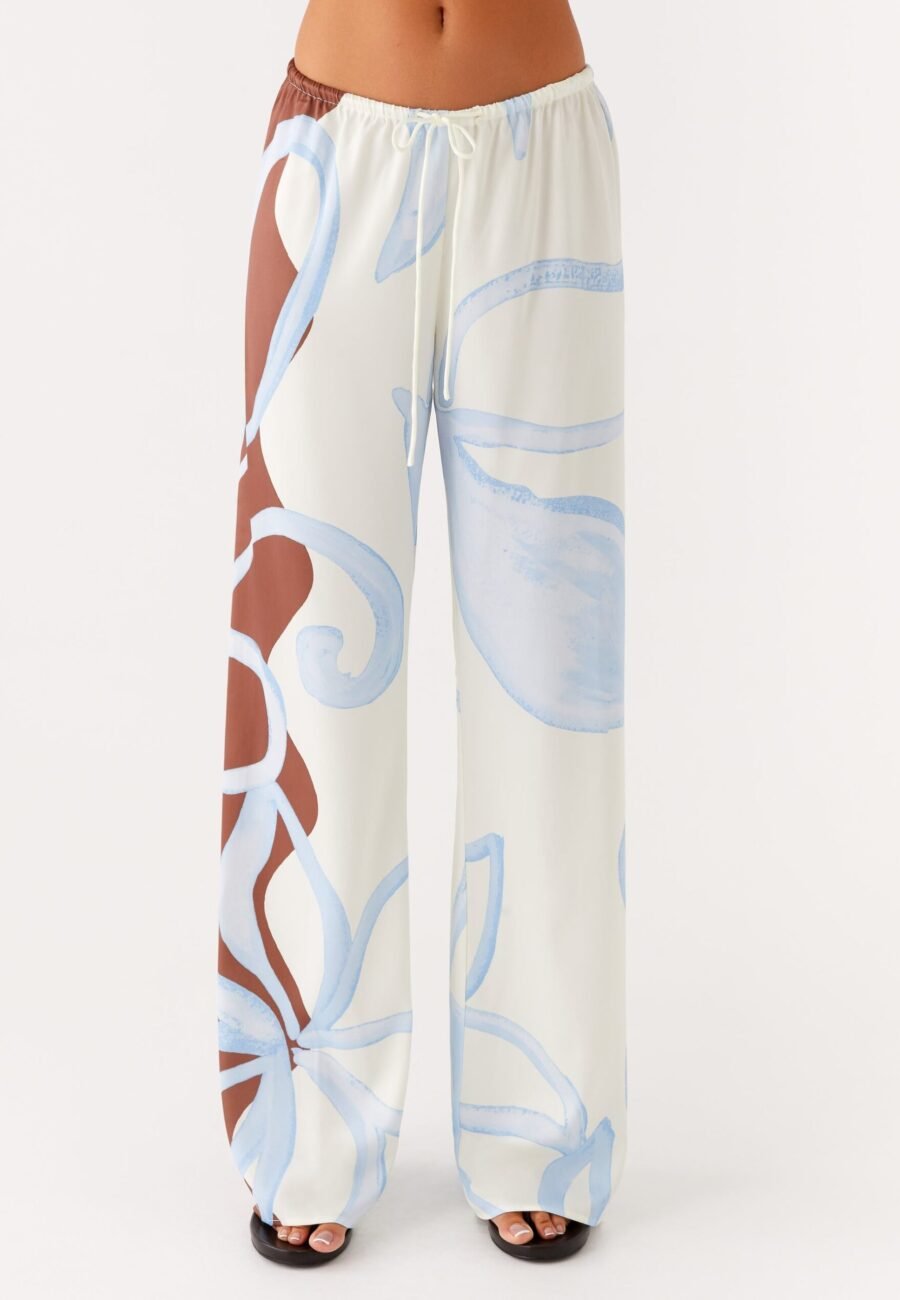 Deacon Low Rise Pants - Bloom Wave Print