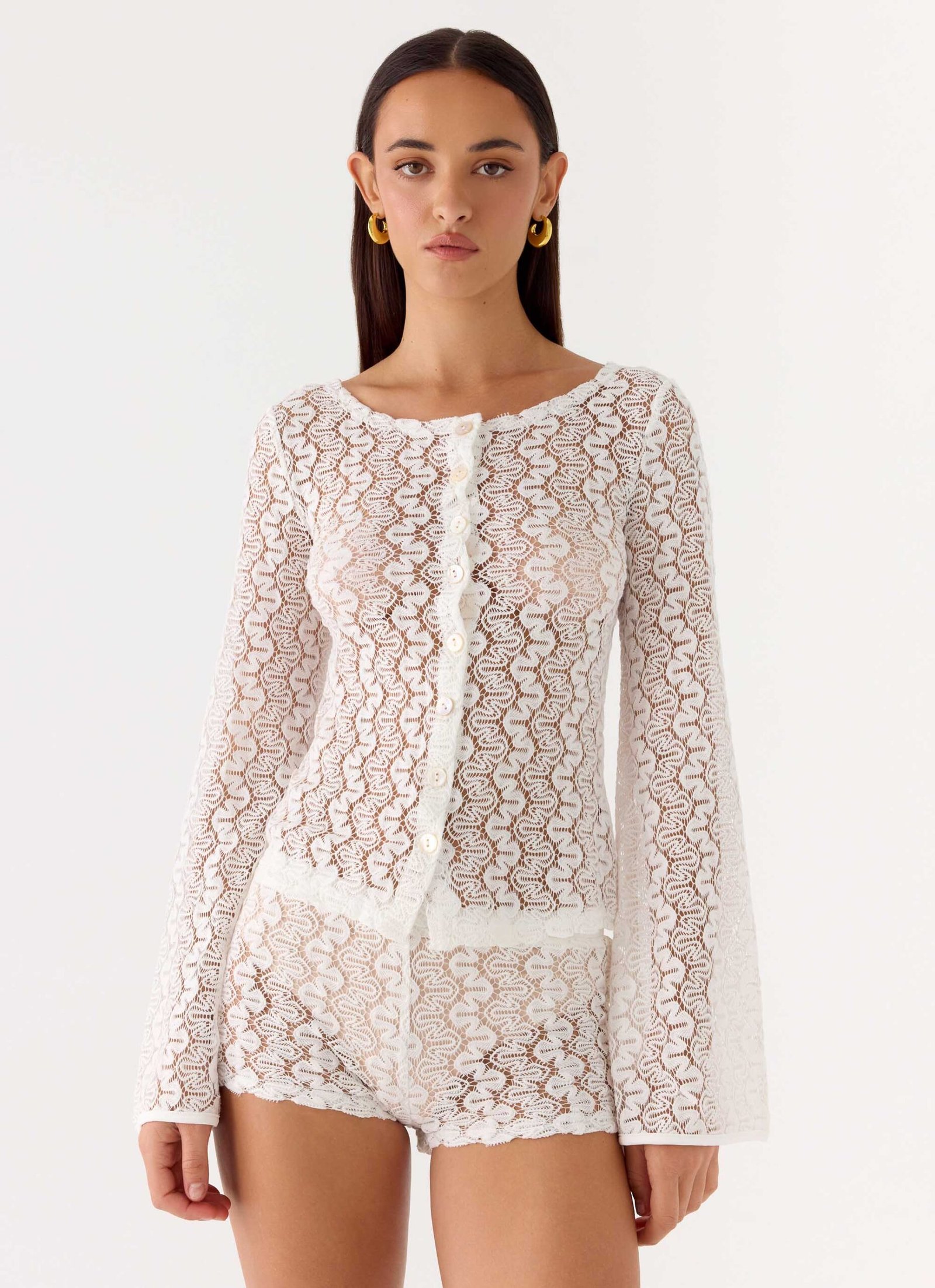 Giselle Mini Shorts - Ivory - Image 6