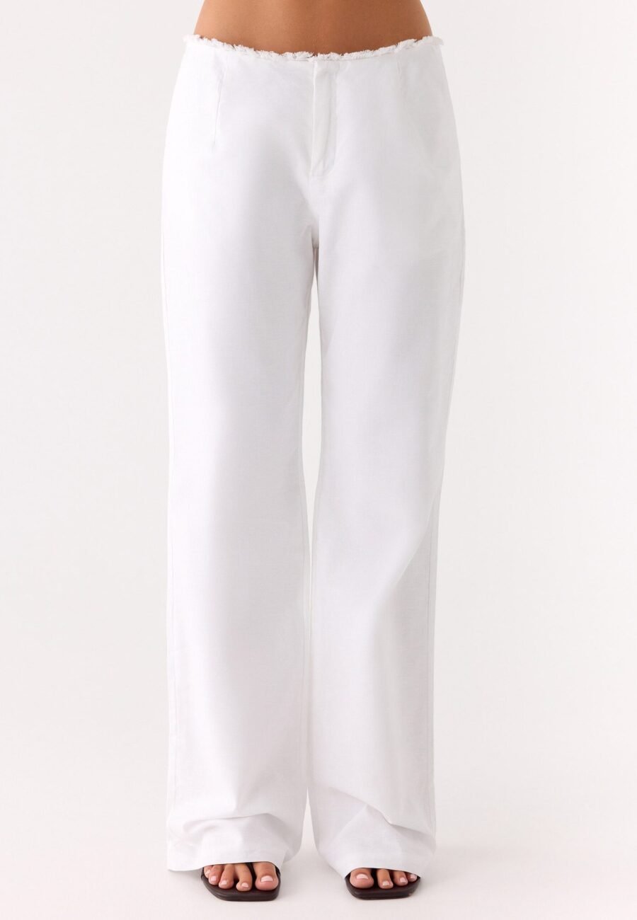 Josephina Linen Pant - White