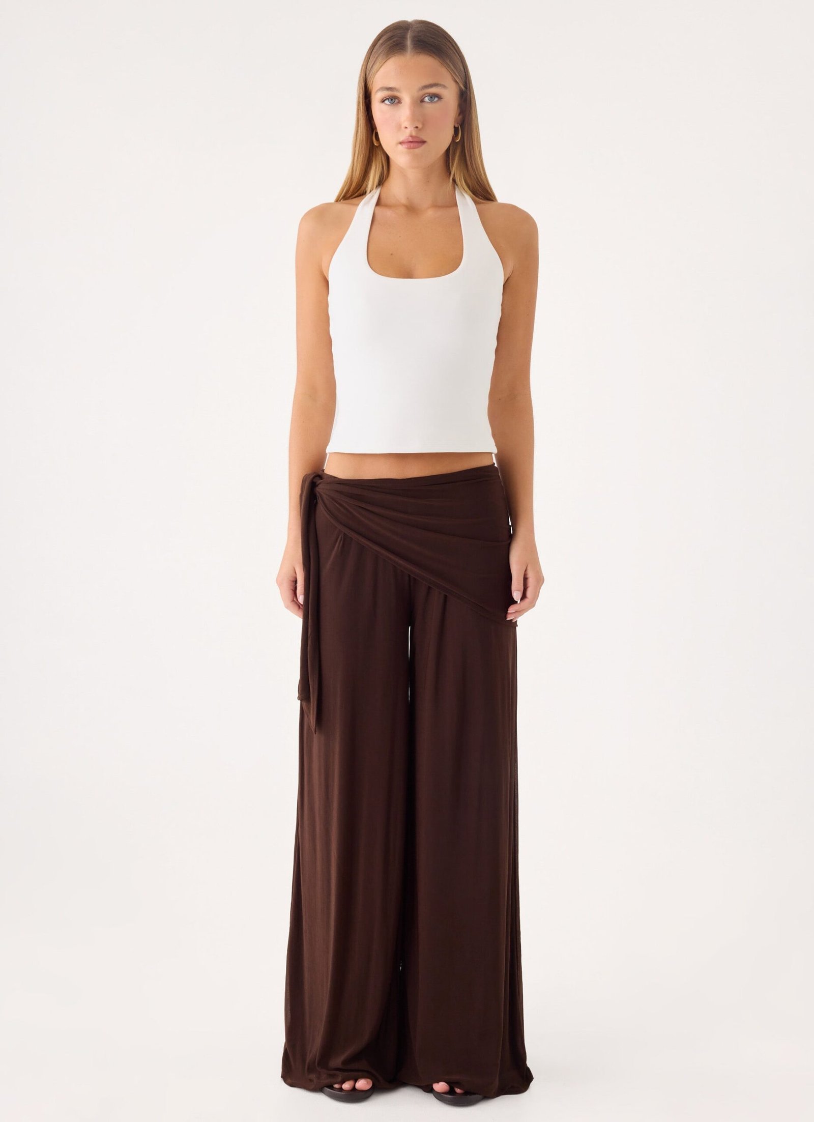 Riyan Waist Scarf Pant - Chocolate - Image 2