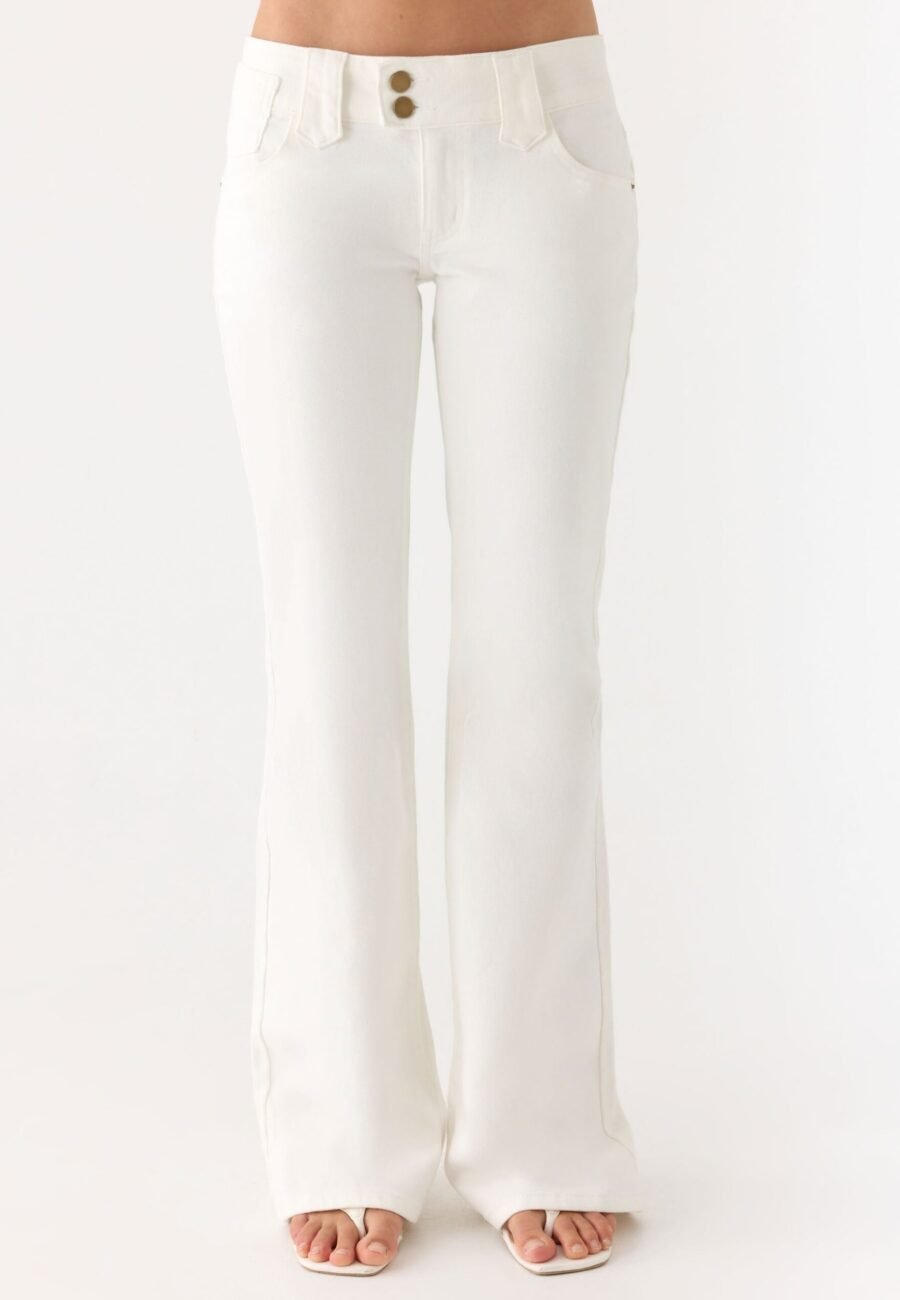 Robbie Super Low Denim Jeans - White