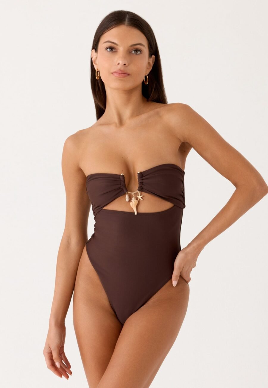 Selvina Strapless Swimsuit - Chocolate