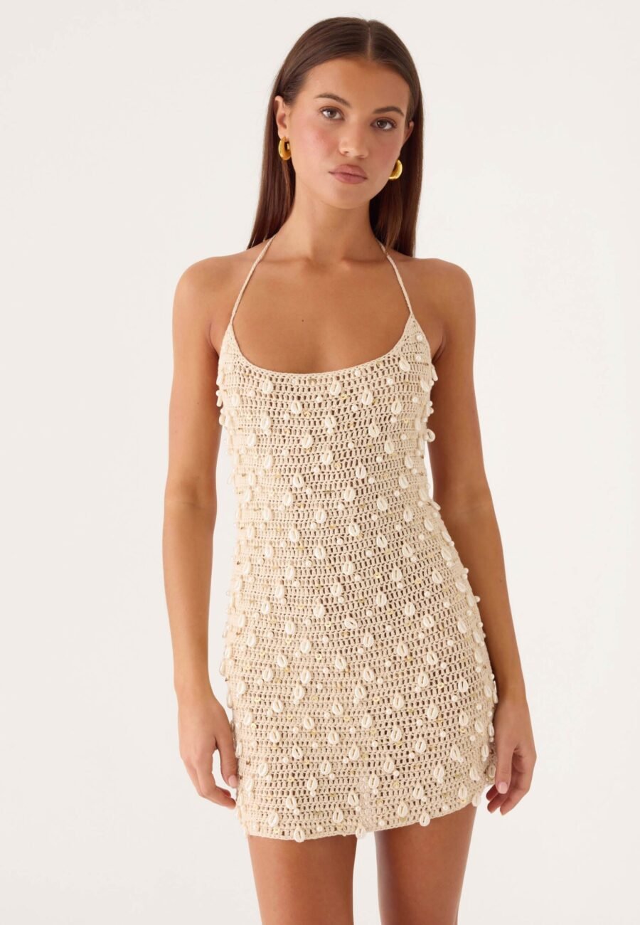 Sylvara Crochet Mini Dress - Ivory