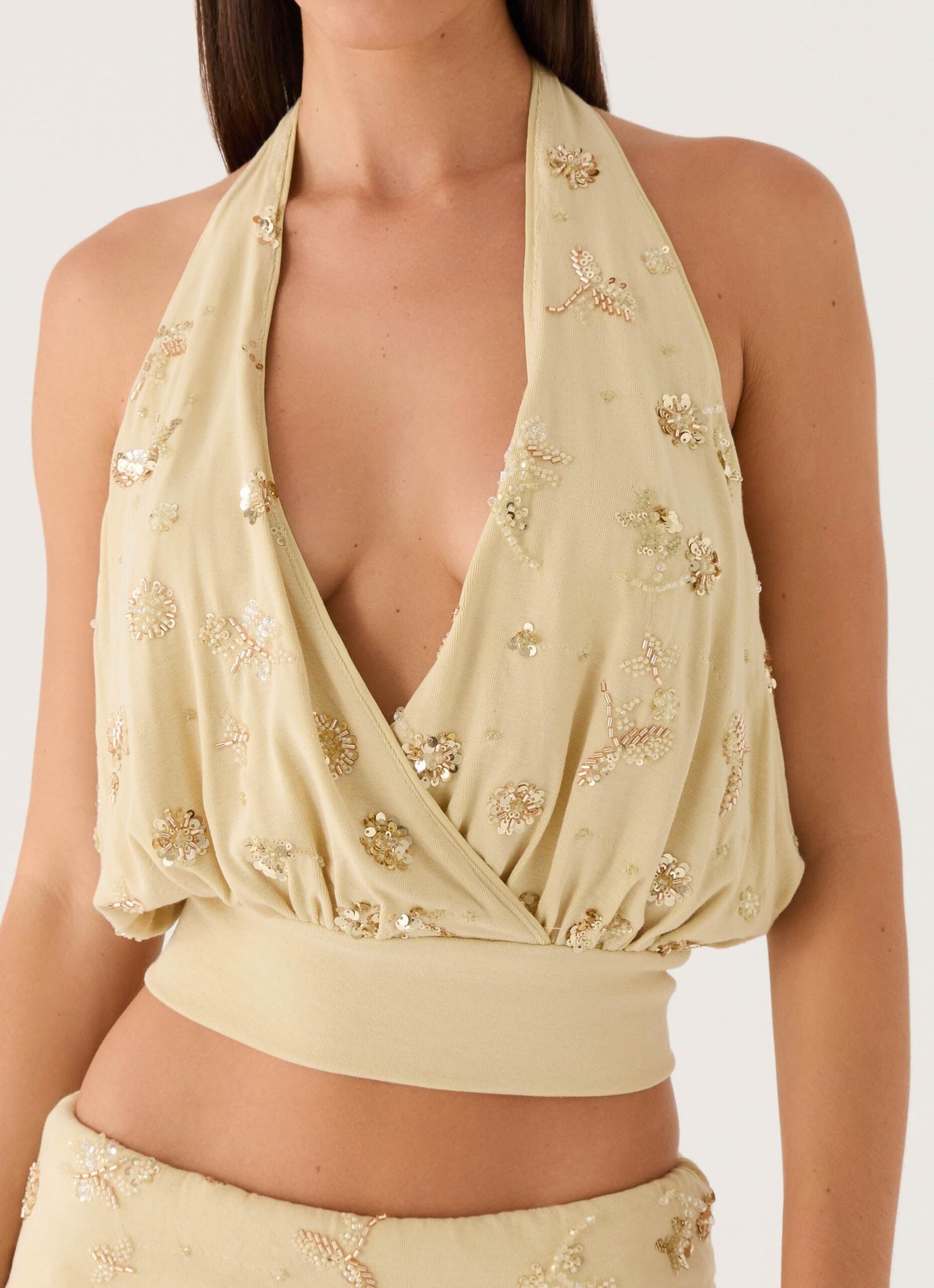 Vivienne Halter Top - Pale Olive - Image 5